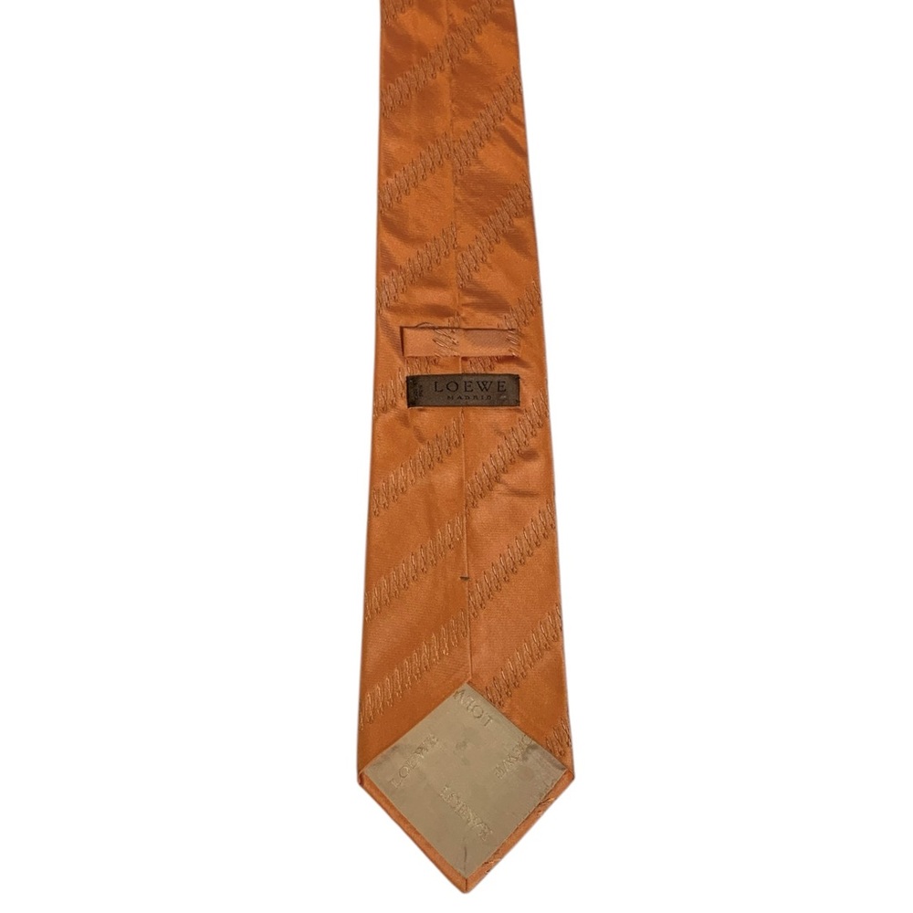 Vintage 90’s Loewe Iridescent Silk Tie In Orange Sherbert - Picture 3 of 10